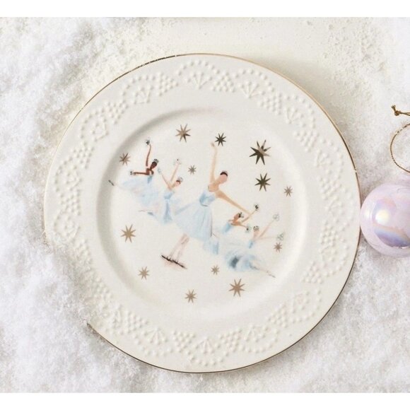 Anthropologie New York City Ballet Plate Snowflake New - Picture 1 of 8